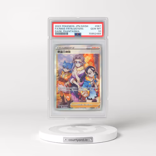 2022 Pokémon Sword & Shield Dark Phantasma #087 Miss Fortune Sisters - Full Art (PSA 10 GEM MINT)