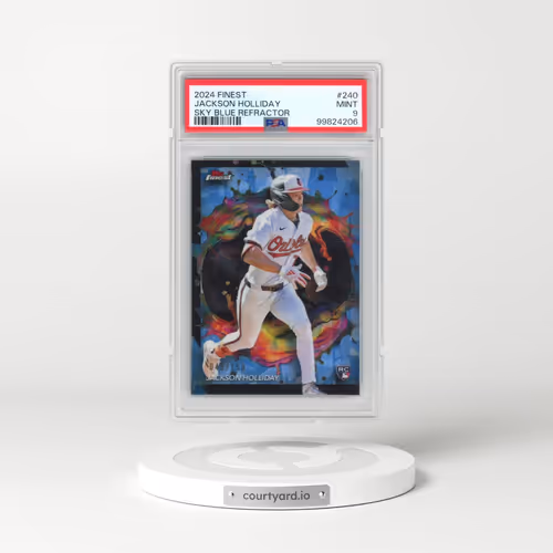 2024 Topps Finest #240 Jackson Holliday - Sky Blue Refractor (PSA 9 MINT)