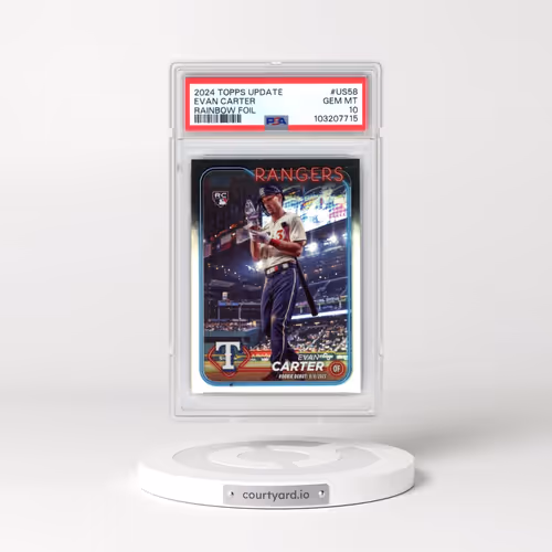2024 Topps Update #US58 Evan Carter - Rainbow Foil (PSA 10 GEM MINT)