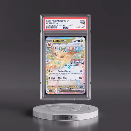 2025 Pokémon Pre EN-Prismatic Evolutions #006 Leafeon EX - Holo Surprise Box Exclusive (PSA 9 MINT)