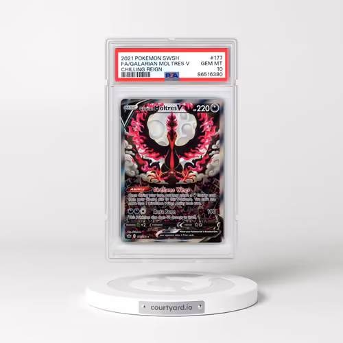 2021 Pokémon Sword & Shield Chilling Reign #177 Galarian Moltres V - Holo Full Art (PSA 10 GEM MINT)