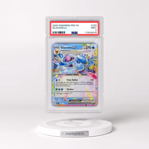 2025 Pokémon Pre EN-Prismatic Evolutions #026 Glaceon EX - Holo (PSA 9 MINT)