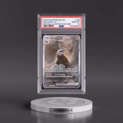 2025 Pokémon Blk EN-Black Bolt #168 Excadrill EX - Holo Special Illustration Rare (PSA 10 GEM MINT)
