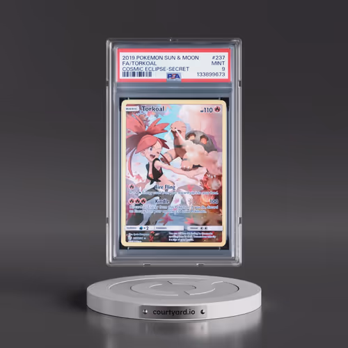 2019 Pokémon Sun & Moon Cosmic Eclipse #237 Torkoal - Full Art Secret (PSA 9 MINT)