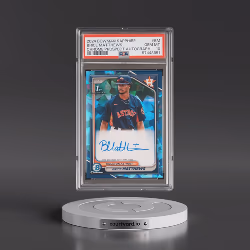 2024 Bowman Sapphire Edition Chrome Prospects Sapphire Autographs #BM Brice Matthews (PSA 10 GEM MIN