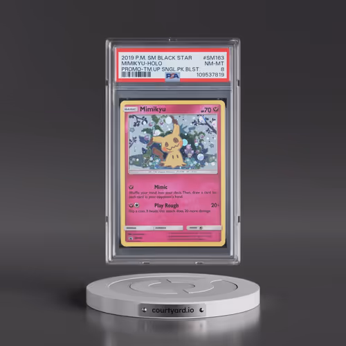 2019 Pokémon SM Black Star Promo #SM163 Mimikyu - Holo Team Up Single Pack Blisters (PSA 8 NM-MT)