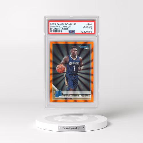 2019 Panini Donruss #201 Zion Williamson - Orange Laser (PSA 10 GEM MINT)