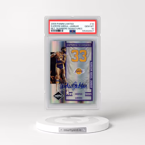 2009 Panini Limited Retired Numbers Signatures #10 Kareem Abdul-Jabbar (PSA 10 GEM MINT)
