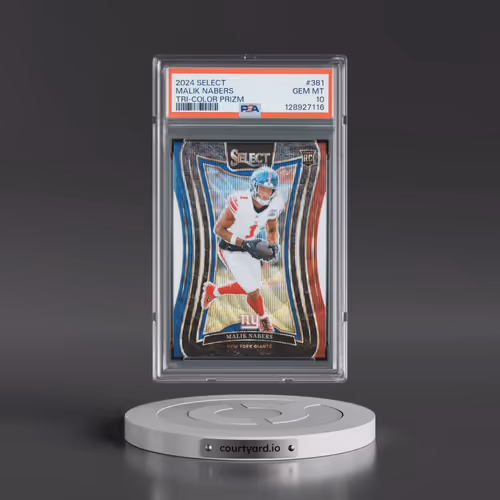 2024 Panini Select #381 Malik Nabers - Tri-Color Prizm (PSA 10 GEM MINT)
