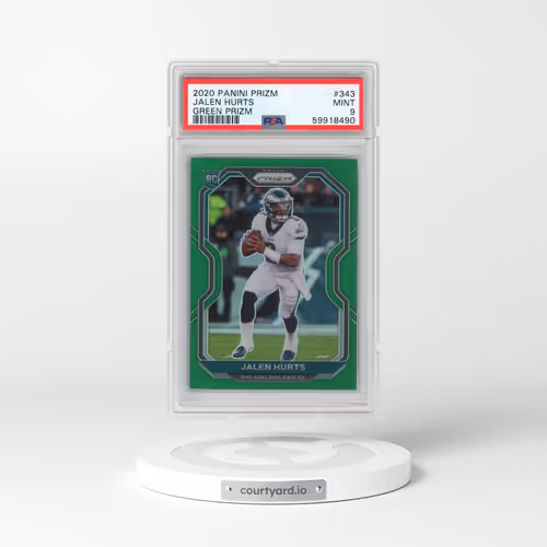 2020 Panini Prizm #343 Jalen Hurts - Green Prizm (PSA 9 MINT)