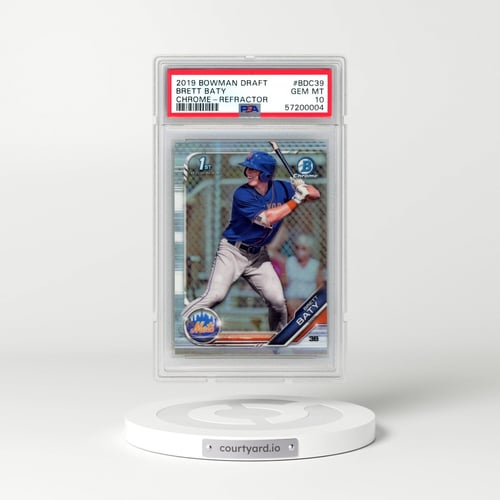 2019 Bowman Draft #BDC39 Brett Baty - Chrome-Refractor (PSA 10 GEM MINT)