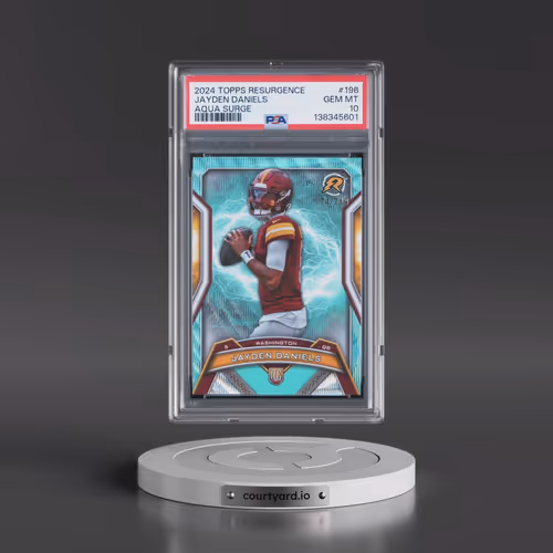 2024 Topps Resurgence #196 Jayden Daniels - Aqua Surge (PSA 10 GEM MINT)