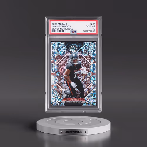 2023 Panini Mosaic #284 Bijan Robinson - Silver No Huddle (PSA 10 GEM MINT)