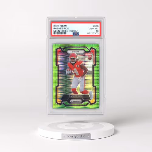 2023 Panini Prizm #350 Rashee Rice - Neon Green Pulsar (PSA 10 GEM MINT)