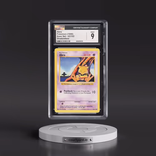 1999 Base Set #43/102 Abra - Shadowless Shadowless (CGC 9 MINT)