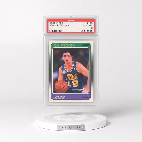 1988 Fleer #115 John Stockton (PSA 8 NM-MT)