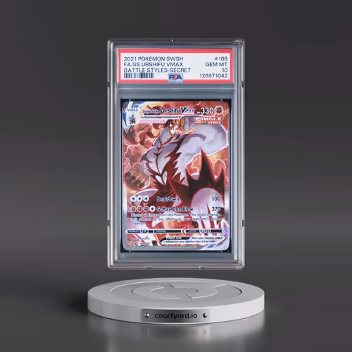 2021 Pokémon Sword & Shield Battle Styles #168 Single Strike Urshifu Vmax - Full Art Secret (PSA 10