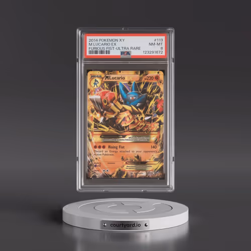 2014 Pokémon XY Furious Fists #113 M Lucario EX - Holo Ultra Rare (PSA 8 NM-MT)