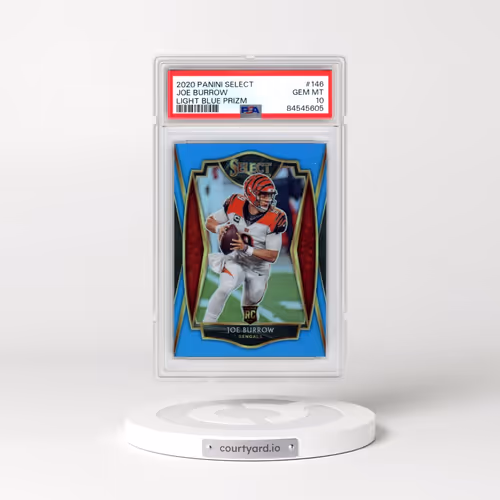 2020 Panini Select #146 Joe Burrow - Light Blue Prizm (PSA 10 GEM MINT)