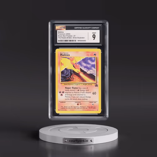 1999 Black Star Promos #21 Moltres - The Power of One Error Illustrator - Aoki (CGC 9 MINT)