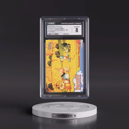 1999 Pokémon the First Movie #46 Peacemaker Pikachu - First Print (Blue Topps Logo) (CGC 8 NM-MT)