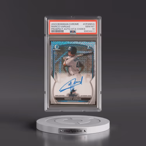 2023 Bowman Chrome Prospect Autographs #CPAMVA Marco Vargas - Hta Choice Refractor (PSA 10 GEM MINT)