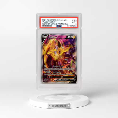 2021 Pokémon Swsh Black Star Promo #183 Jolteon V - Holo Full Art Jolteon Vmax Premium Collection (PSA 9 MINT)
