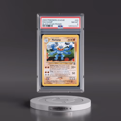 2002 Pokémon League Promo Black Star #43 Machamp (PSA 8 NM-MT)