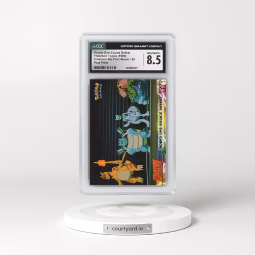 1999 Pokémon the First Movie #26 Round One Equals Defeat - First Print (Blue Topps Logo) (CGC 8.5 NM-MT+)