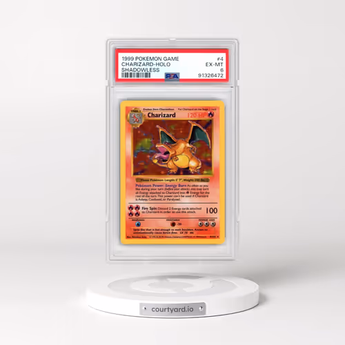 1999 Pokémon Game #4 Charizard - Holo Shadowless (PSA 6 EX-MT)