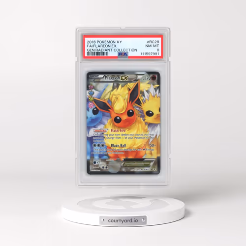 2016 Pokémon XY Generations Radiant Collection #RC28 Flareon EX - Holo Full Art (PSA 8 NM-MT)