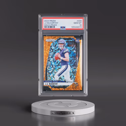 2024 Panini Prizm #400 JJ McCarthy - Disco Prizm (PSA 10 GEM MINT)