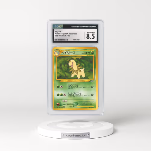 1999 Japanese Neo Premium File #153 Bayleef - No Rarity (CGC 8.5 NM-MT+)