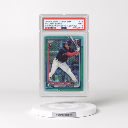2024 Bowman Mega Box Chrome Prospects #43 Walker Jenkins - Aqua Refractor (PSA 9 MINT)