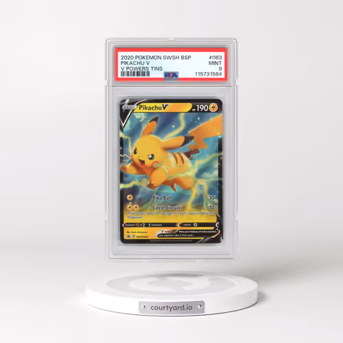 2020 Pokémon Swsh Black Star Promo #063 Pikachu V - Holo V Powers Tins (PSA 9 MINT)