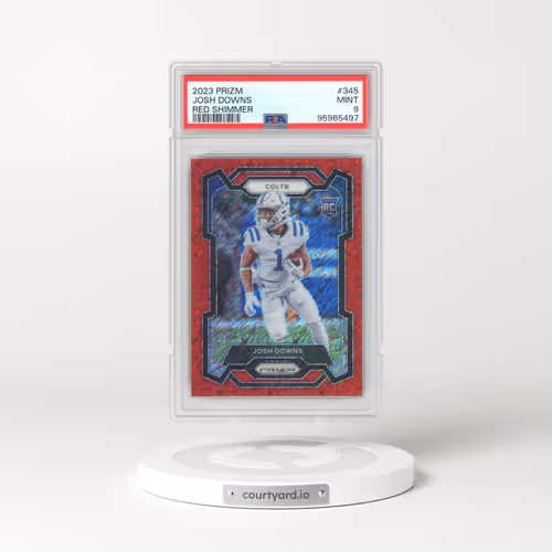 2023 Panini Prizm #345 Josh Downs - Red Shimmer (PSA 9 MINT)