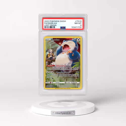 2022 Pokémon Sword & Shield Lost Origin #TG10 Snorlax - Full Art (PSA 8 NM-MT)