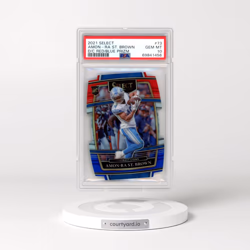 2021 Panini Select #73 Amon-RA St. Brown - Die-Cut Red/Blue Prizm (PSA 10 GEM MINT)