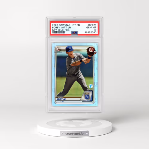 2020 Bowman 1st Edition #BFE25 Bobby Witt Jr. - Sky Blue Foil (PSA 10 GEM MINT)