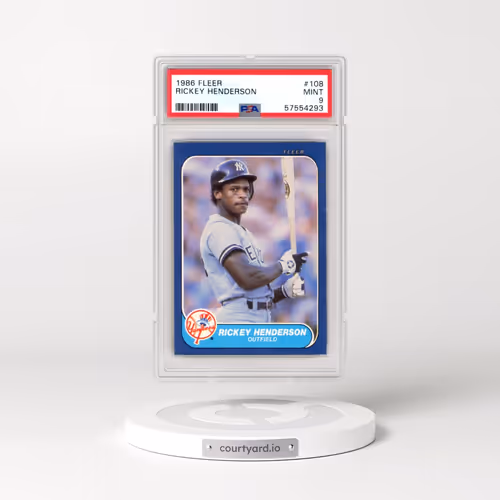 1986 Fleer #108 Rickey Henderson (PSA 9 MINT)