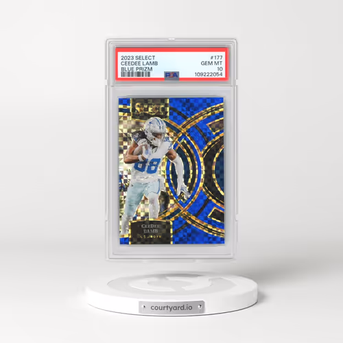 2023 Panini Select #177 Ceedee Lamb - Blue Prizm (PSA 10 GEM MINT)