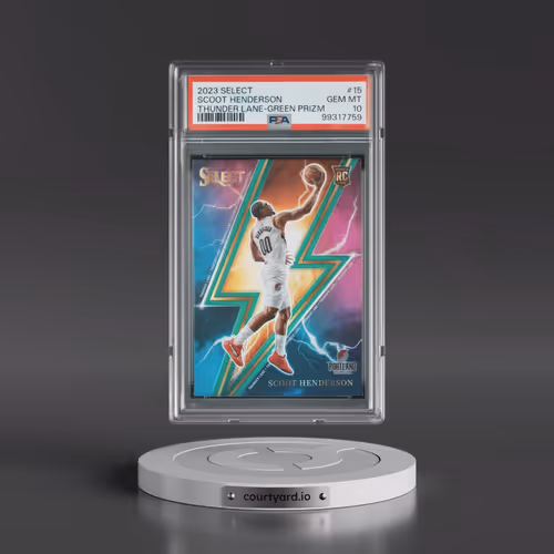 2023 Panini Select Thunder Lane #15 Scoot Henderson - Green Prizm (PSA 10 GEM MINT)