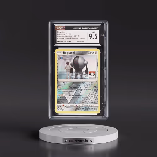 2017 Crimson Invasion #68/111 Registeel - Reverse Holo Pokémon League (CGC 9.5 MINT+)