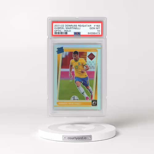 2021 Panini Donruss Road to Qatar #182 Gabriel Martinelli - Optic-Holo (PSA 10 GEM MINT)