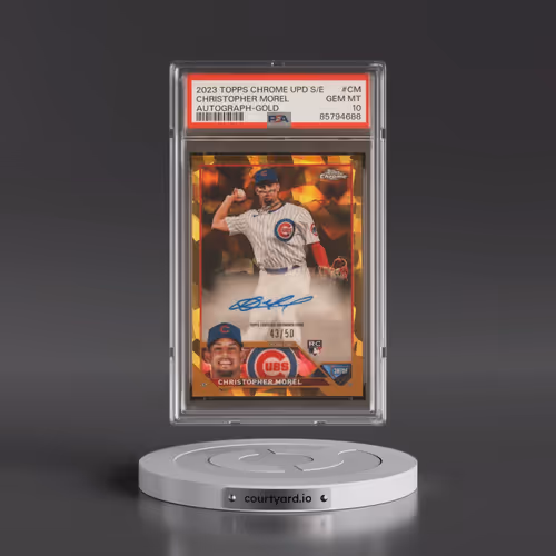 2023 Topps Chrome Update Sapphire Edition Autograph #CM Christopher Morel - Gold (PSA 10 GEM MINT)
