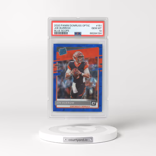 2020 Panini Donruss Optic #151 Joe Burrow - Blue Scope (PSA 10 GEM MINT)