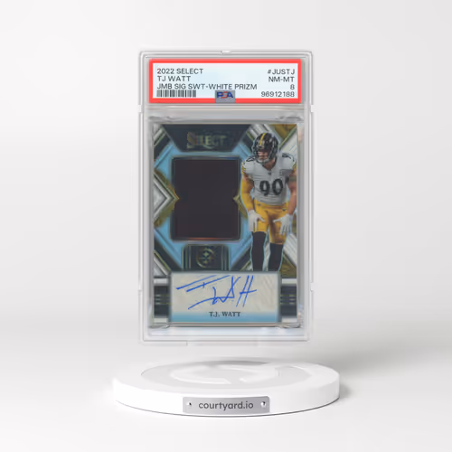 2022 Panini Select Jumbo Signature Swatch #JUSTJ TJ Watt - White Prizm (PSA 8 NM-MT)