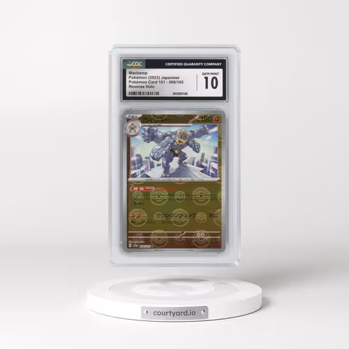 2010 Pokémon Card 151 #068/165 Machamp - Reverse Holo Poké Ball (CGC 10 GEM MINT)