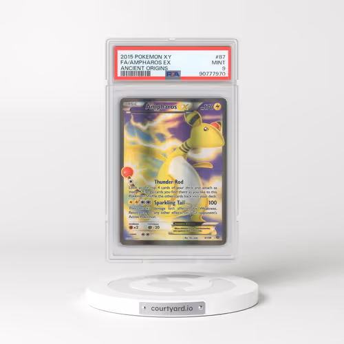 2015 Pokémon XY Ancient Origins #87 Ampharos EX - Holo Full Art (PSA 9 MINT)