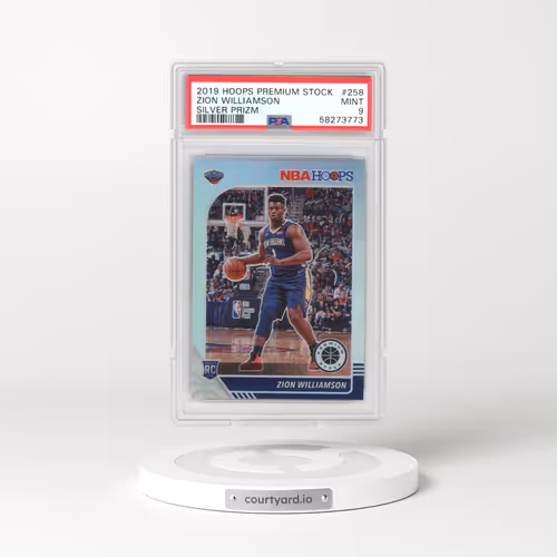 2019 Panini Hoops Premium Stock #258 Zion Williamson - Silver Prizm (PSA 9 MINT)